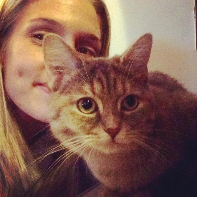 Natasha and her foster cat Feeona